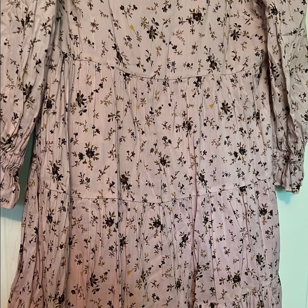 NWT Pink Floral Tiered Midi Dress By Madewell - Picture 2 of 5